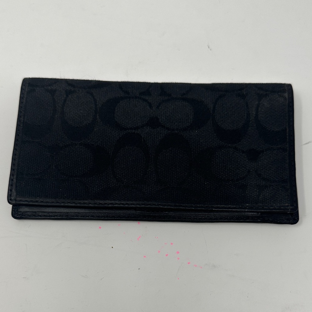 Coach Black Checkbook Signature Wallet NWOT